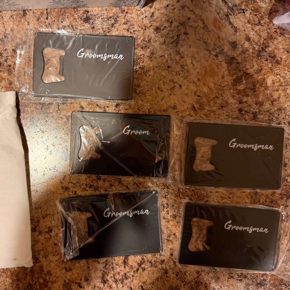 Black Groomsmen/Groom Wallet Bottle Opener - Picture 3 of 3